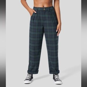 Blue and green plaid checked trousers, worn once
